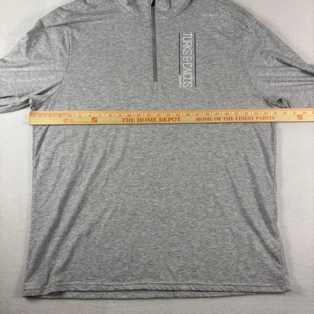 Champion‎ Turks & Caicos Quarter Zip Pullover Mens 2XL Gray Heather Long Sleeve